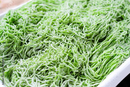 close up of Jade noodles.