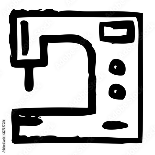 Machine Laundry Clothes Sew Stitch Cord vector icon