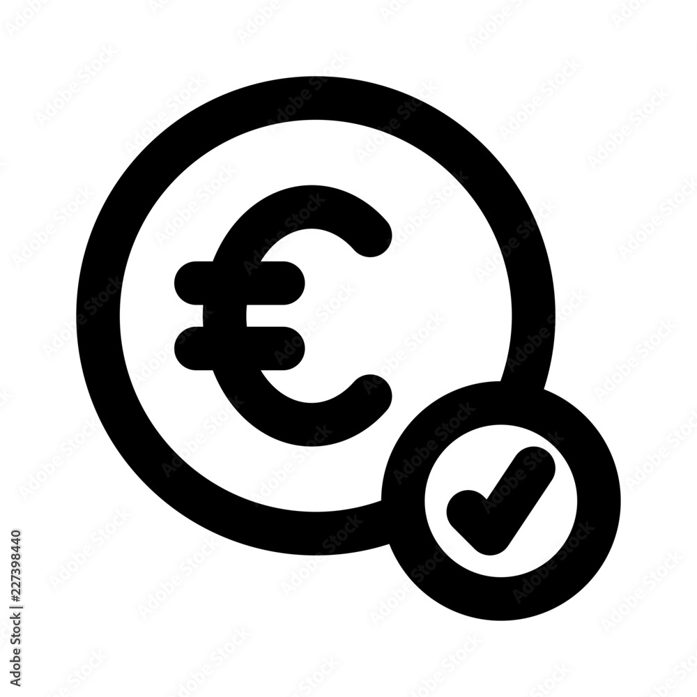 Payed Coin Cash Electronic Euro Purchase vector icon Payed Coin Cash Electronic Euro Purchase vector icon