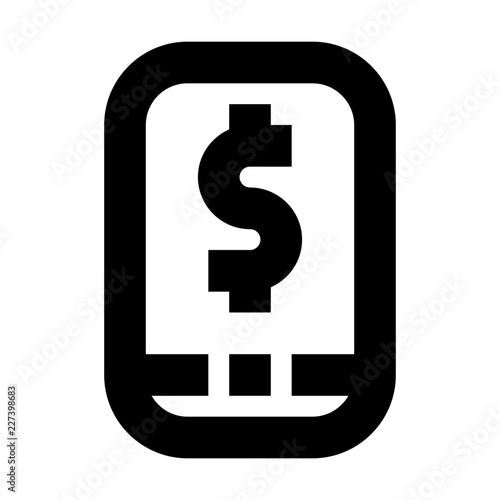 Mobile Banking Dollar Finance Money Exchequer Cash vector icon