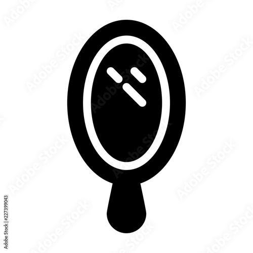 Mirror Hand Hairdresser Barber Coiffeur Haircutter vector icon