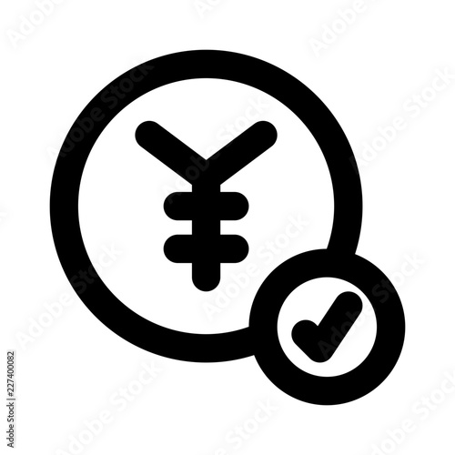 Payed Coin Cash Electronic Yen Purchase vector icon