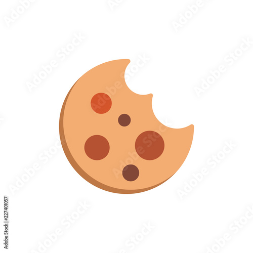 Round biscuit cookies flat icon, vector sign, colorful pictogram isolated on white. cracker symbol, logo illustration. Flat style design