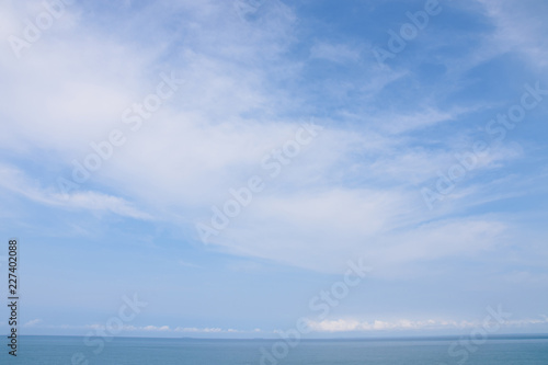 Sea landscape with cloudy sky for background.
