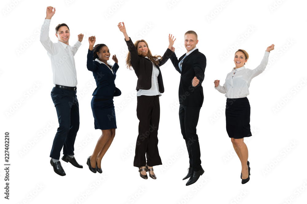 Fototapeta premium Businesspeople Jumping In Joy