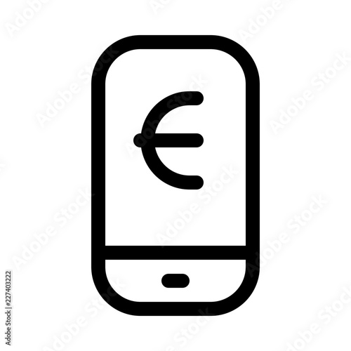 Mobile Banking Euro Finance Money Exchequer Cash vector icon