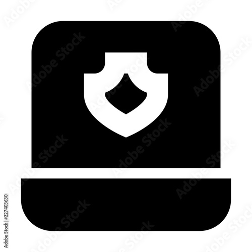 Notebook Shield Security Protect Protection Secure vector icon