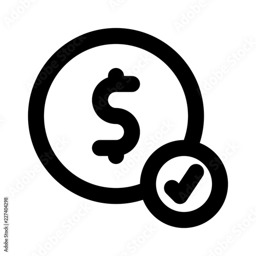 Payed Coin Cash Electronic Dollar Purchase vector icon