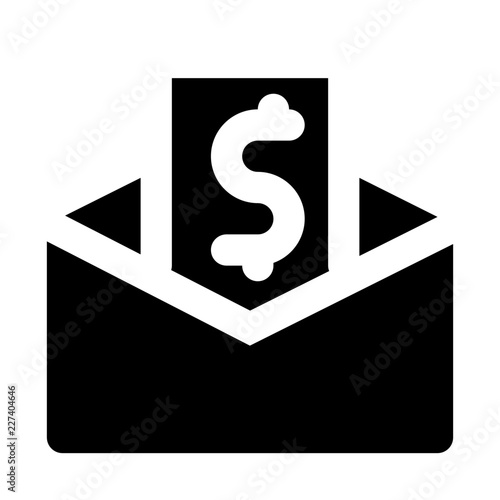 Paycheck Finance Money Cash Bank vector icon