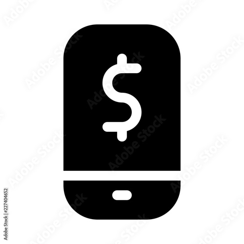 Mobile Banking Dollar Finance Money Exchequer Cash vector icon