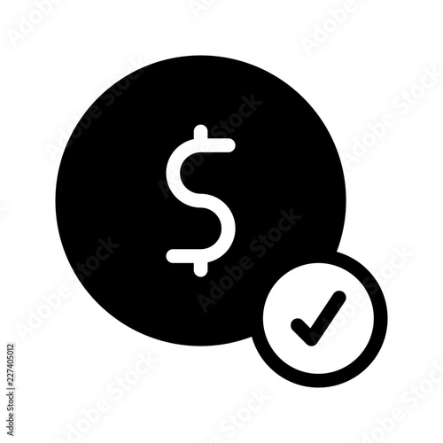 Payed Coin Cash Electronic Dollar Purchase vector icon