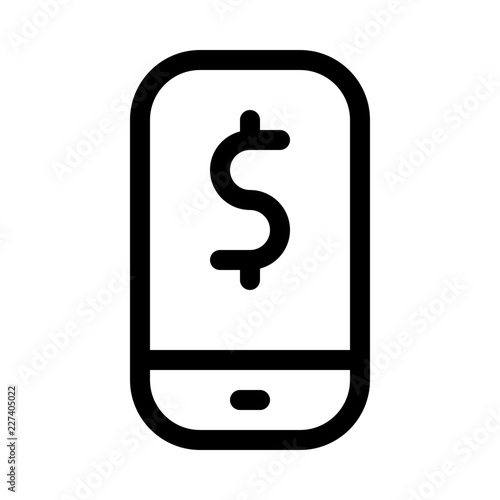 Mobile Banking Dollar Finance Money Exchequer Cash vector icon