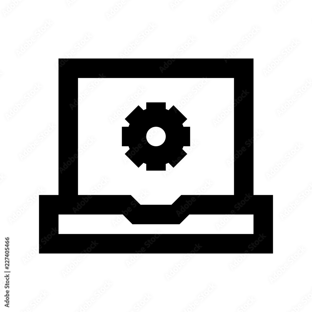 Notebook Setup Settings Install Computer vector icon Notebook Setup Settings Install Computer vector icon