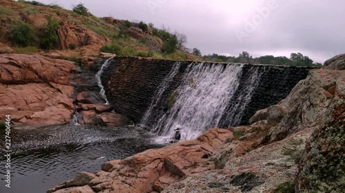 Beautiful cobblestone waterfall at Lost Lake on the Kite Trail at the Wichita Mountains Wildlife Refuge. photo