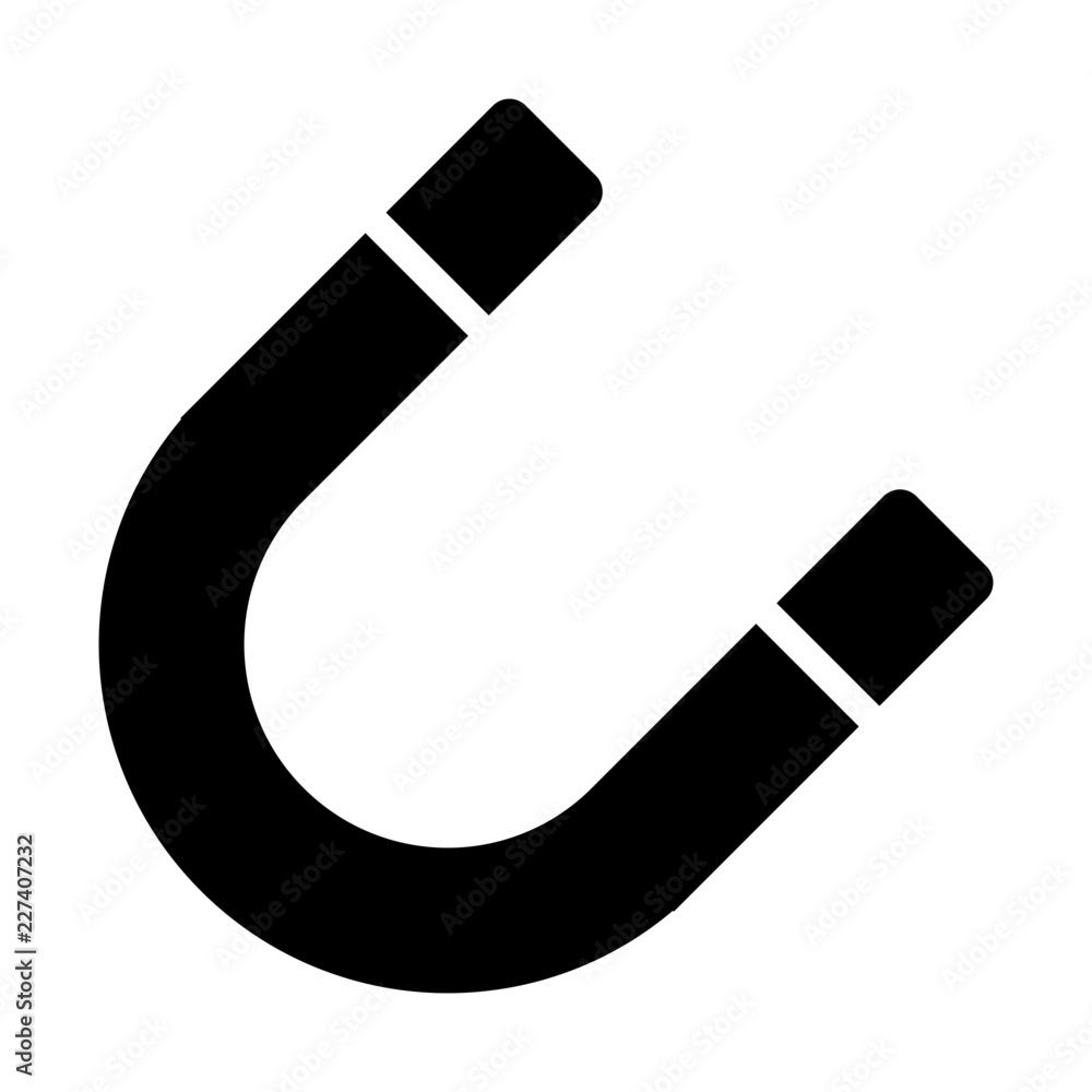 Physics Magnetism Magnet vector icon Physics Magnetism Magnet vector icon
