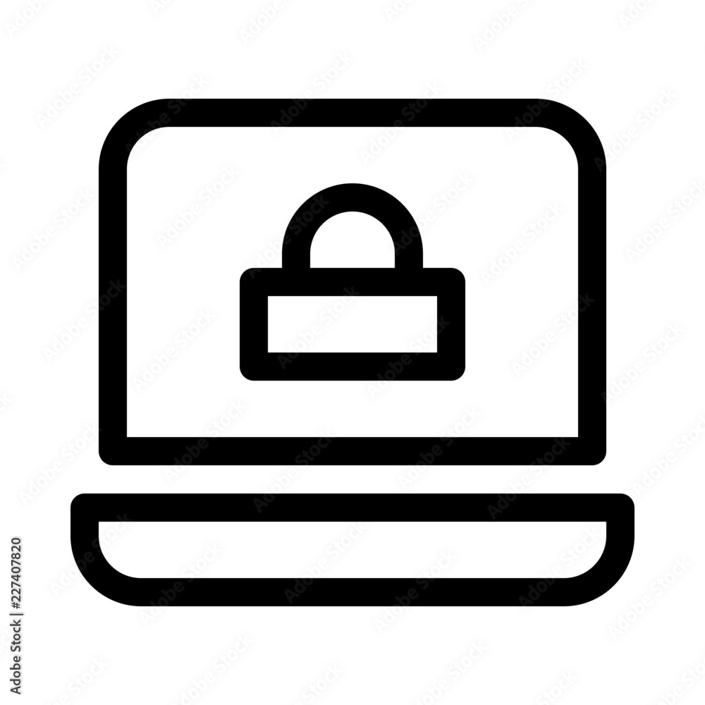 Notebook Lock Security Protect Protection Secure vector icon Notebook Lock Security Protect Protection Secure vector icon