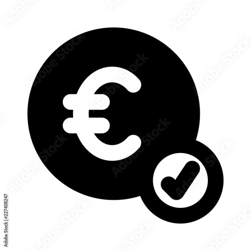 Payed Coin Cash Electronic Euro Purchase vector icon photo