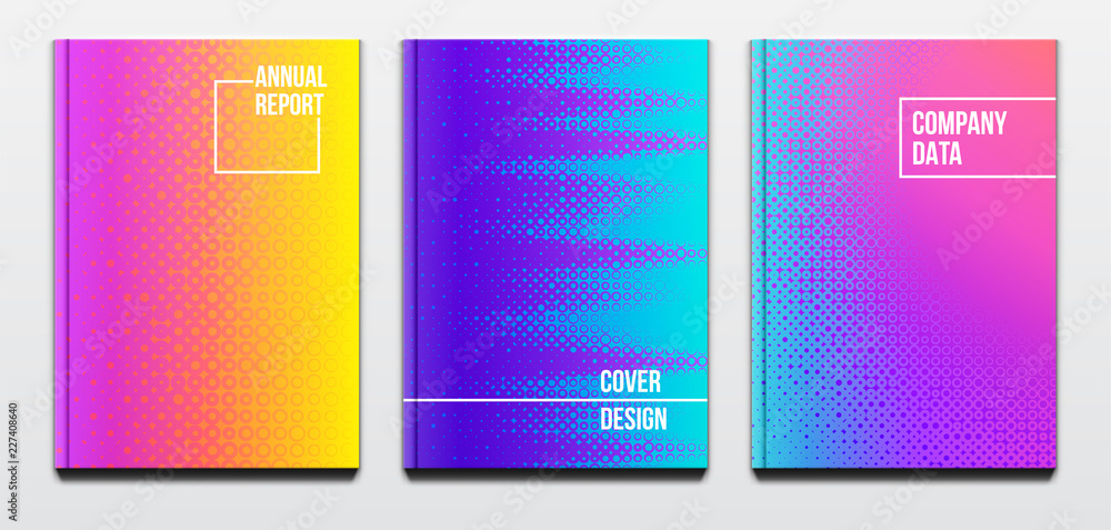 Corporate booklet covers or annual reports with hard cover