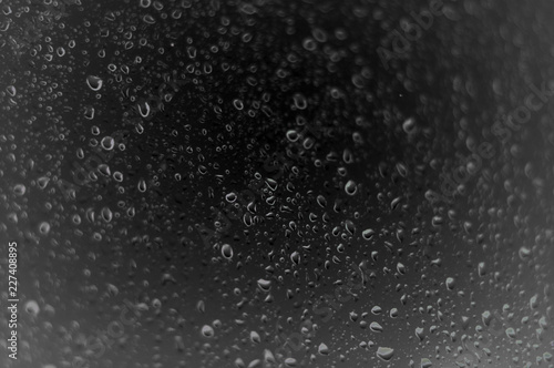 rain drops on the window in  the night