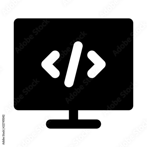 Programming Coding Education School Learning Creation Culture vector icon