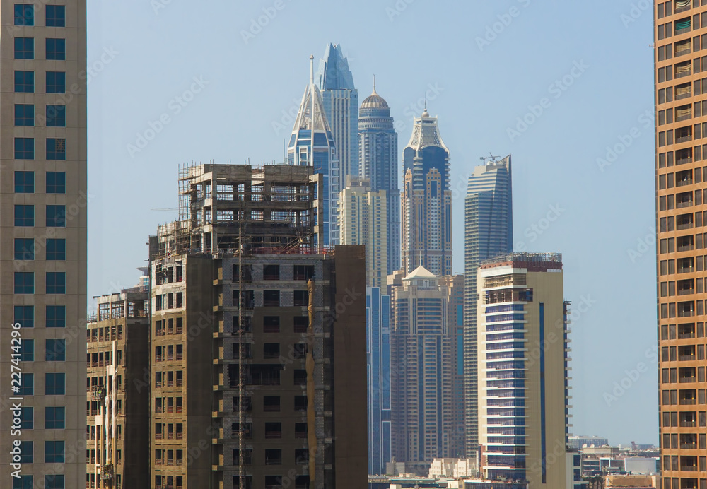 Dubai Marina skyscrapers, cityscape view
