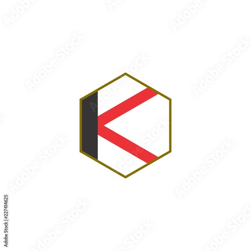 Hexagon with K logo letter design