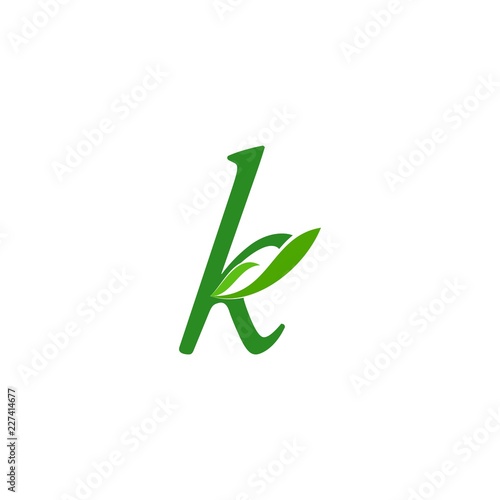 K letter with leaf logo