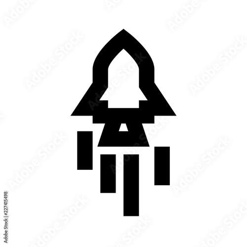 Rocket Power Start Take Off Spaceship vector icon