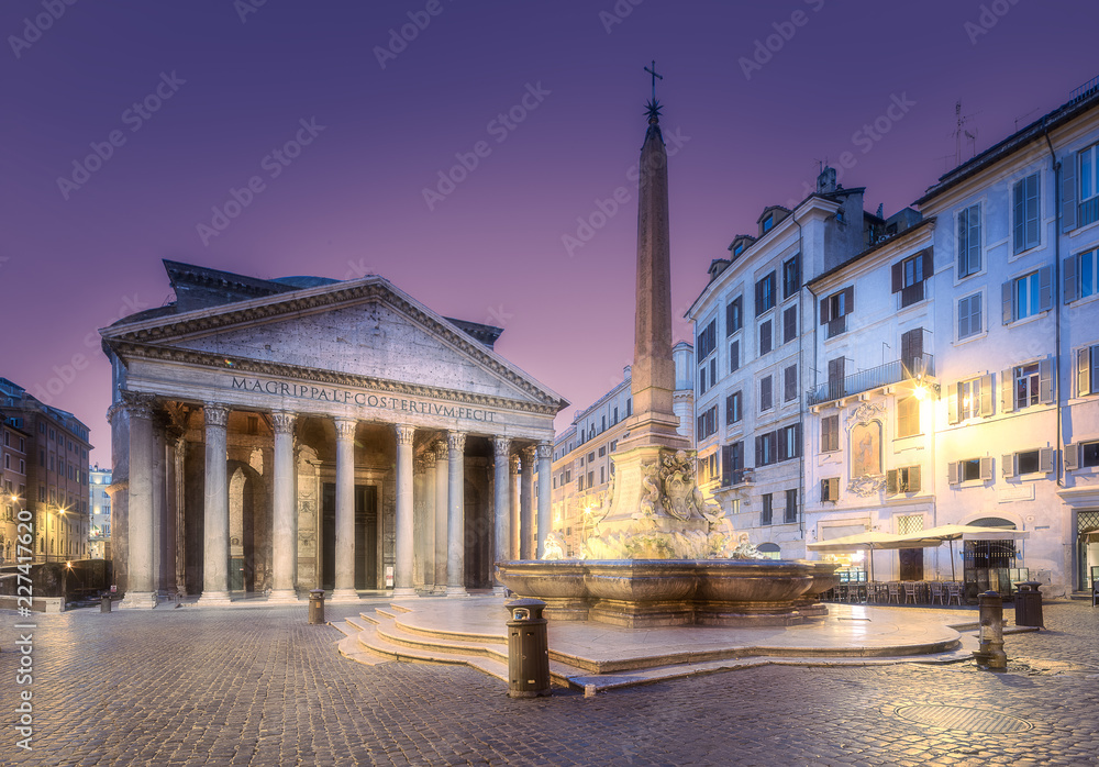 View of Pantheon and Rotonda square. Rome, Italy