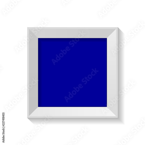 Minimalist square frame with blank artboard isolated on white background vector illustration.