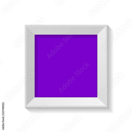 Minimalist square frame with blank artboard isolated on white background vector illustration.