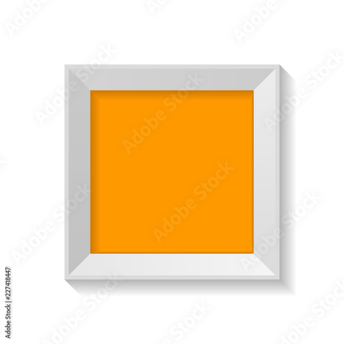 Minimalist square frame with blank artboard isolated on white background vector illustration.