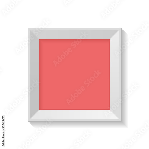 Minimalist square frame with blank artboard isolated on white background vector illustration.