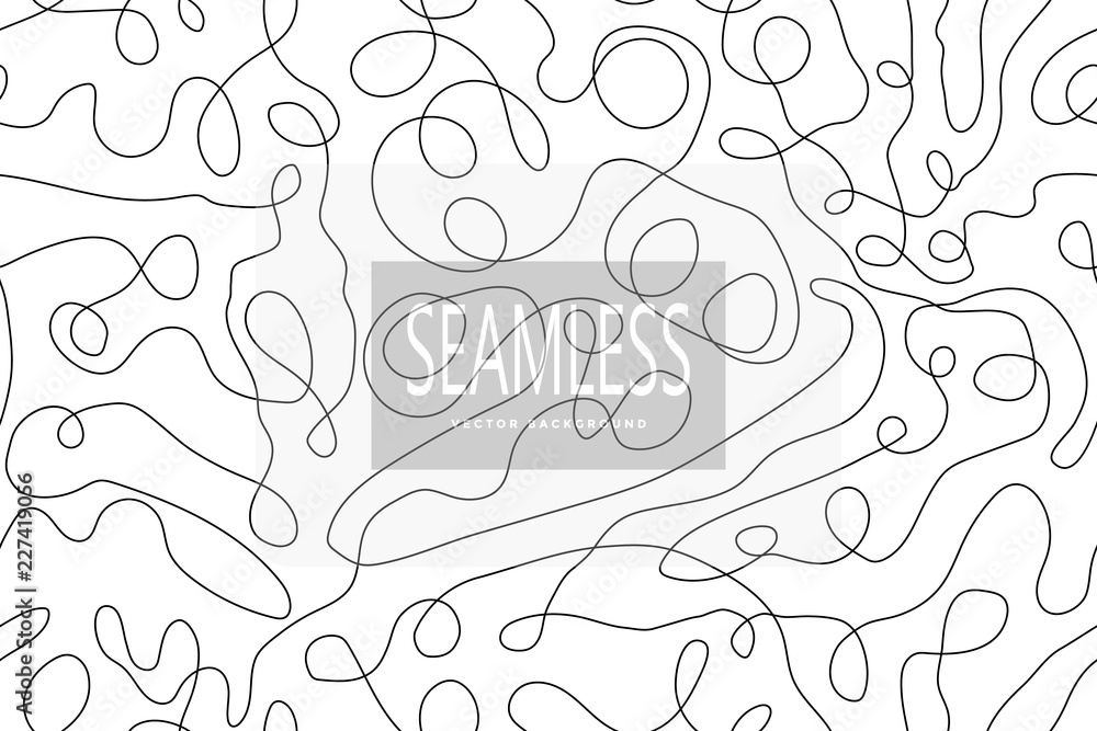 Line abstract seamless pattern with hand drawn lines. wavy striped vector illustration. Irregular abstract grid texture