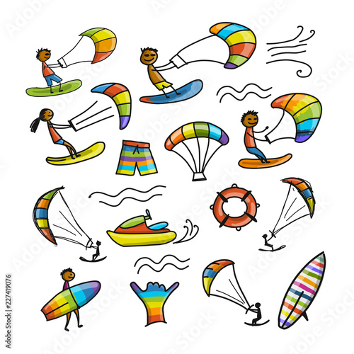 Kiteboarding, sketch for your design