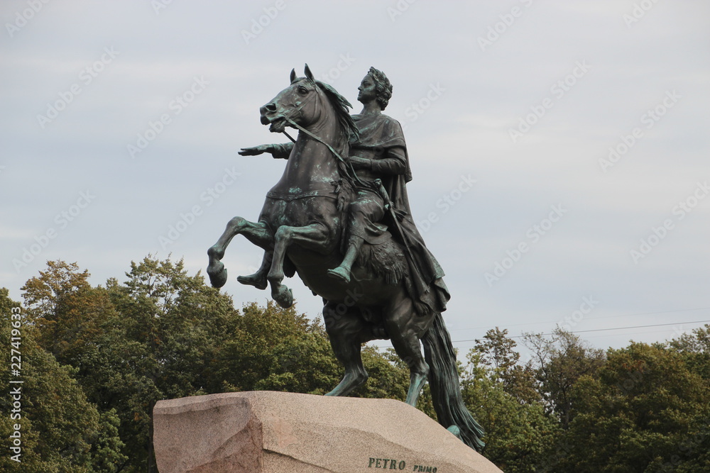 Obraz premium Bronze horseman Tzar Peter 1 , Saints Petersburg .Russia 