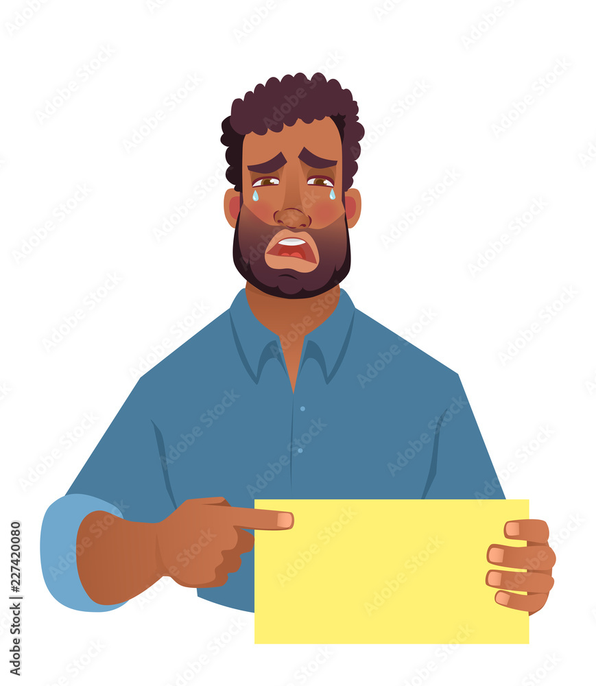 African man holding blank card African man holding blank card