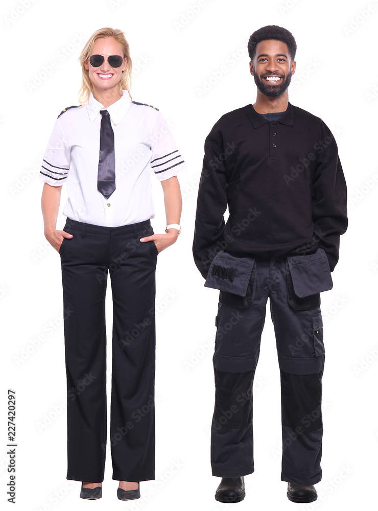 Man and woman with a different profession Man and woman with a different profession
