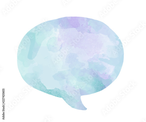 Colorful watercolor speech bubble vector