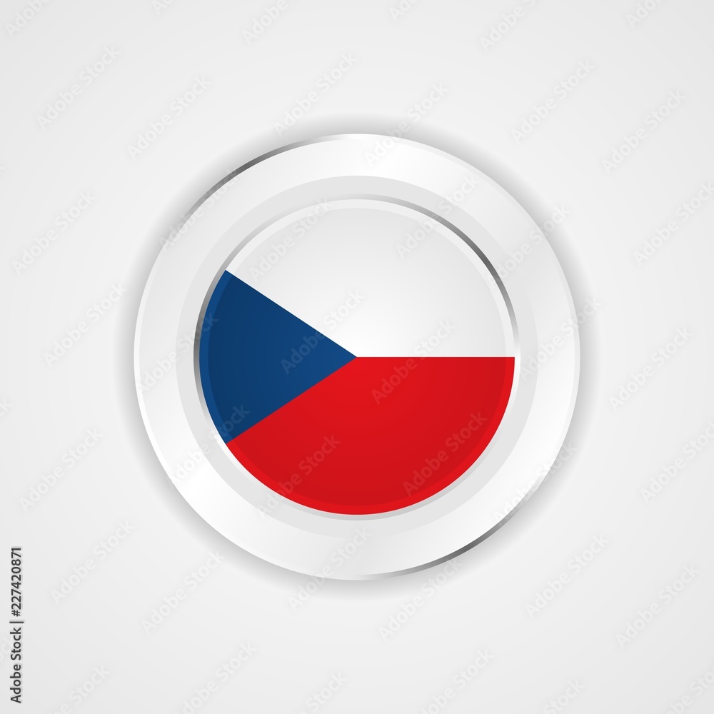 Czech republic flag in glossy vector icon. Czech republic flag in glossy vector icon.