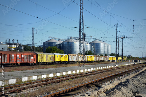  Railway tracks,old wagons and silos