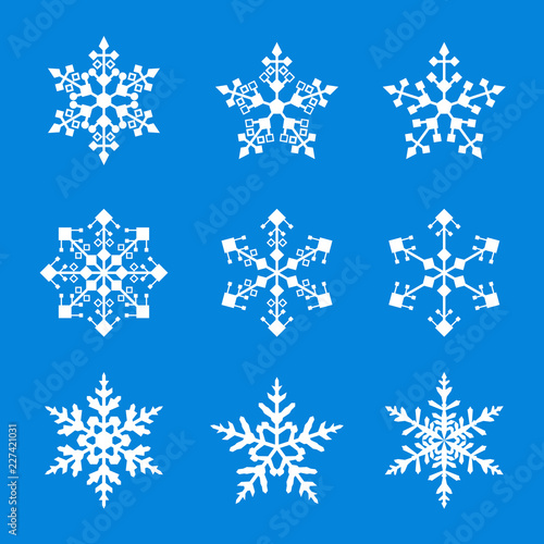 Set of vector snowflakes 2
