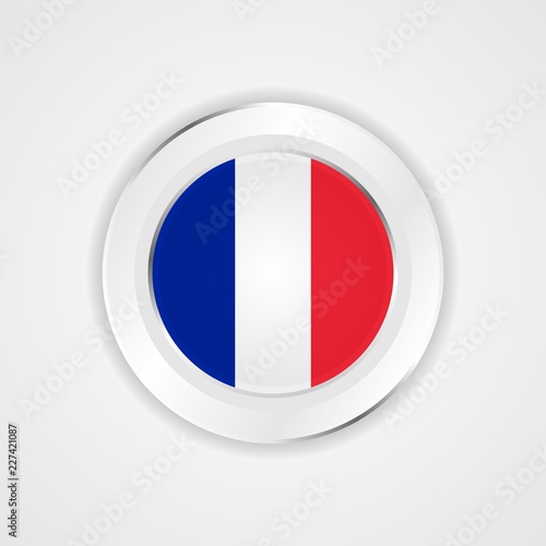 Free Download France flag in glossy vector icon. - GFXLoad