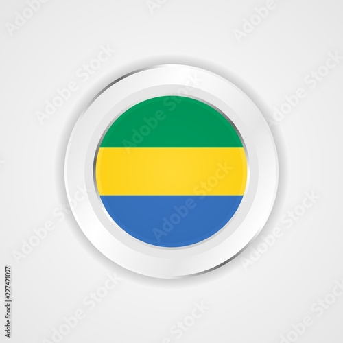 Gabon flag in glossy vector icon. Free Download Gabon flag in glossy vector icon. - GFXLoad