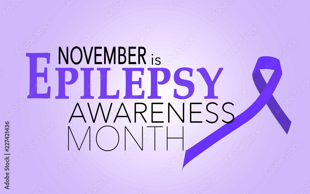 November is epilepsy awareness month background with lavander colored ribbon November is epilepsy awareness month background with lavander colored ribbon