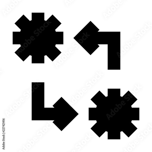 Process Gear Wheel Settings Progress Causality vector icon