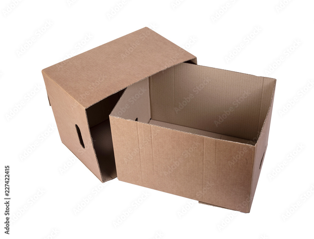 Cardboard boxes isolated over white background separated