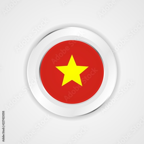 Vietnam flag in glossy vector icon.