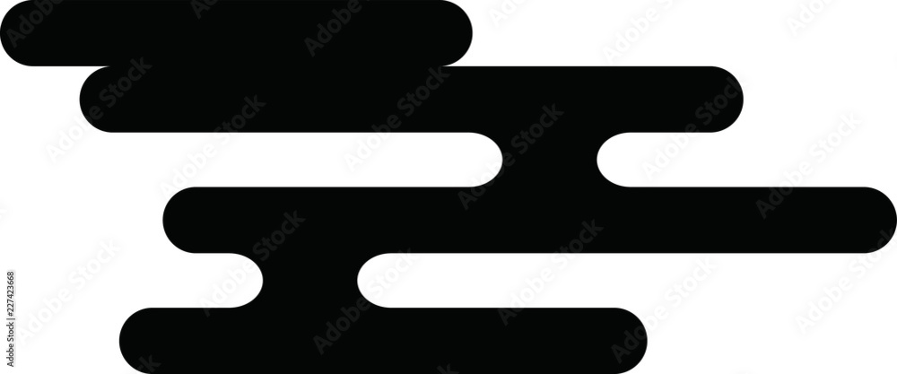Japanese style deformed cloud silhouette Japanese style deformed cloud silhouette
