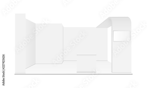Blank exhibition trade show booth mockup. Vector illustration photo